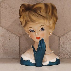 Vintage Lefton Lady Head Vase